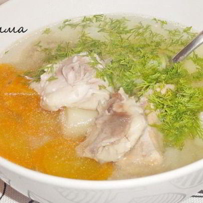 Уха из щучьих голов с икрой