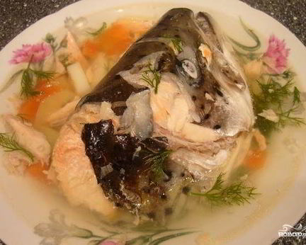 Уха из семги с помидорами