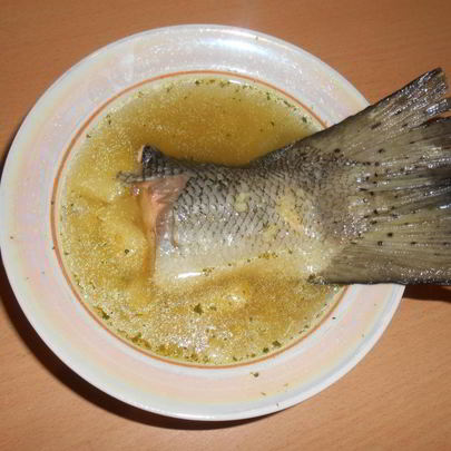 Уха из семги с пшеном