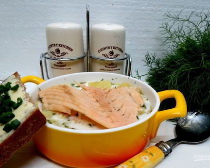 Уха из семги со сливками