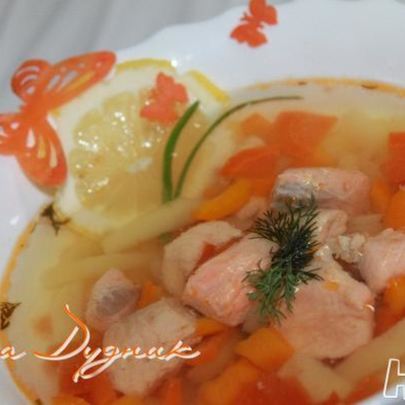 Уха с форелью