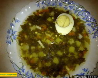 Вкусный суп щавелевый с яйцом