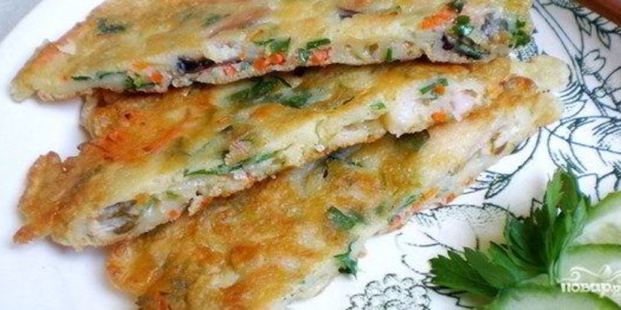Рецепт блинчиков с морепродуктами
