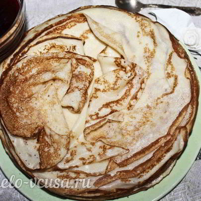 Блины с крахмалом на молоке