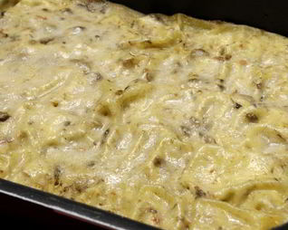 Блины с курицей и грибами