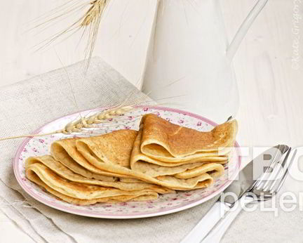 Пшенично-ржаные дрожжевые блины