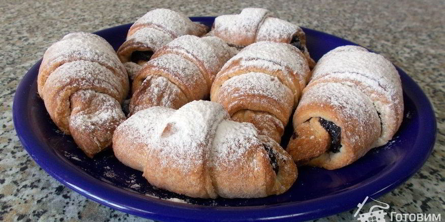 Рецепт круассанов с шоколадной маковой начинкой