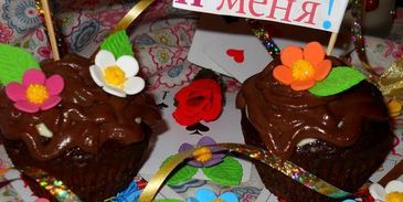 шоколадные капкейки-ватрушки