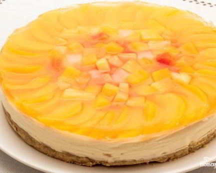 Чизкейк без выпечки с фруктами