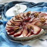 Рецепт Чизкейка с голубым сыром и пьяной грушей