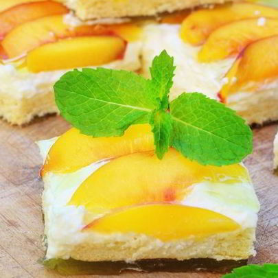 Чизкейк с персиками