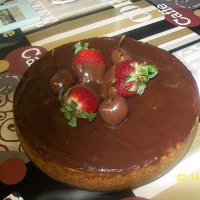 Чизкейк с шоколадным топпингом