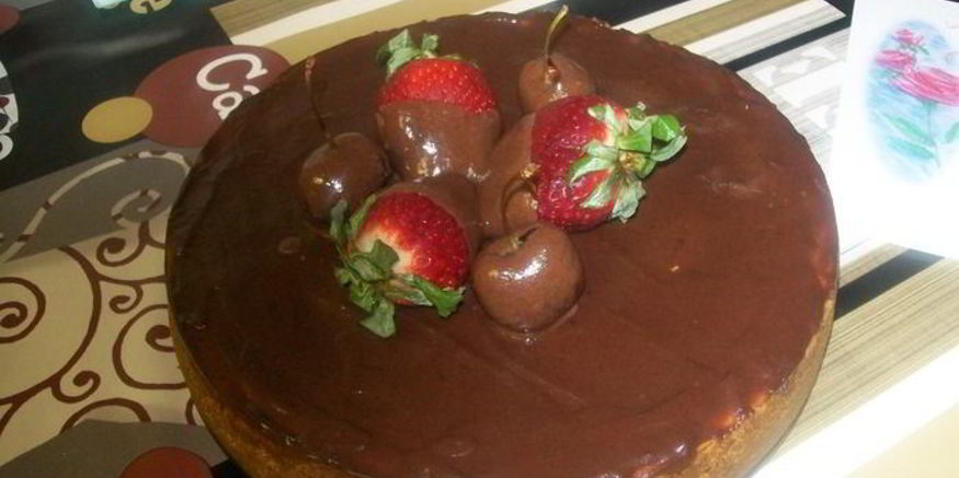 Рецепт чизкейка с шоколадным топпингом