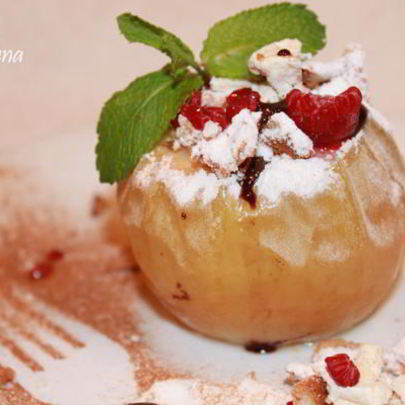 Чизкейк в яблоке — запеченное яблоко