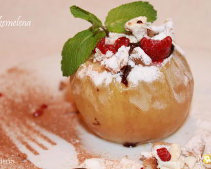 Чизкейк в яблоке — запеченное яблоко