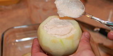 чизкейк в яблоке — запеченное яблоко