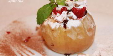 чизкейк в яблоке — запеченное яблоко