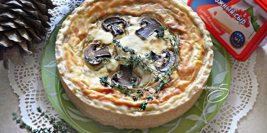 Рецепт грибного закусочного чизкейка