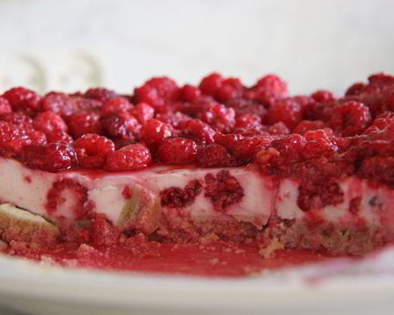 Малиновый чизкейк с творогом