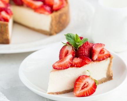 Нежный чизкейк с клубникой