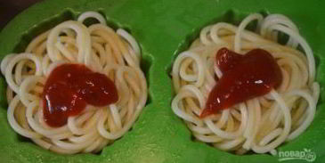 кексики из спагетти с фрикадельками