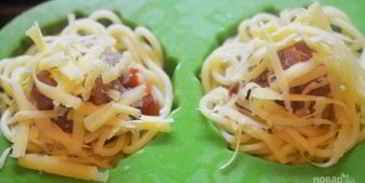 кексики из спагетти с фрикадельками