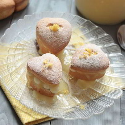 Кексы-валентинки с лимонным курдом