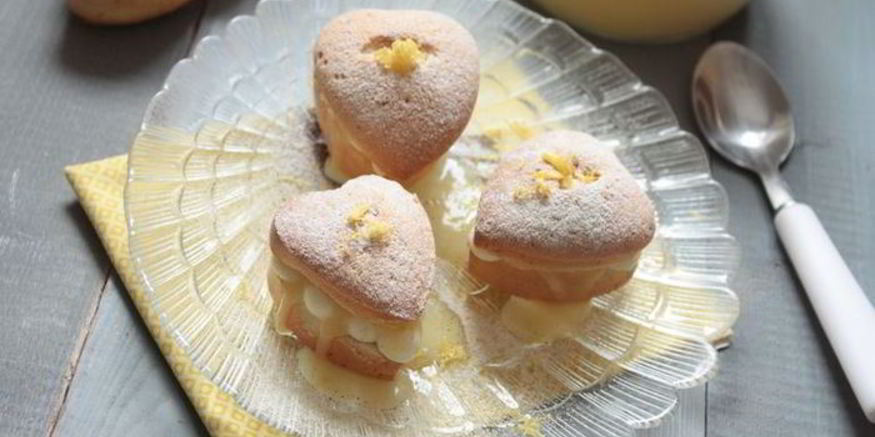 Рецепт кексов-валентинок с лимонным курдом