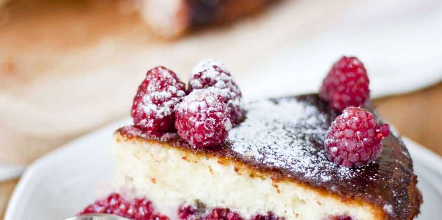 Рецепт лаймового кекса со свежей малиной