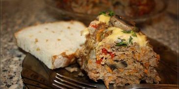 мясной кекс с грибами лесная полянка
