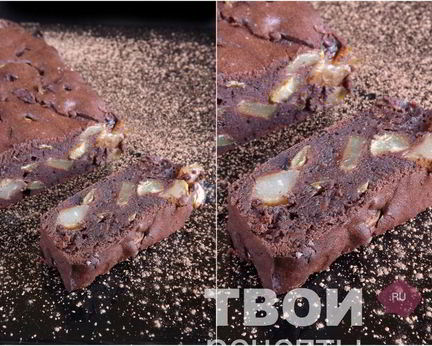 Шоколадный кекс с грушей