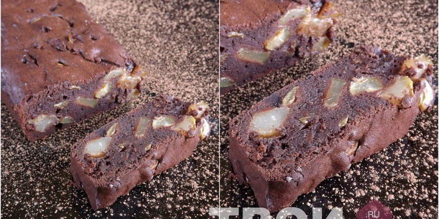 Рецепт шоколадного кекса с грушей