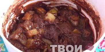 шоколадный кекс с грушей