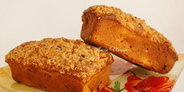 персиковый хлеб со штройзелем из овсяных хлопьев