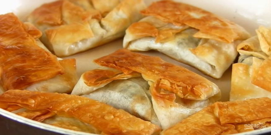 Рецепт хрустящих конвертиков из лаваша с начинкой