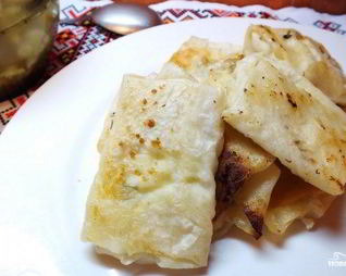 Конвертики с творогом из лаваша