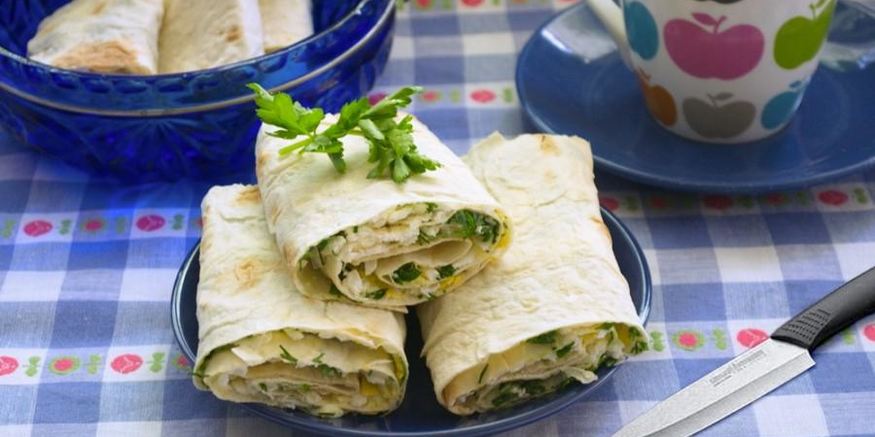 Рецепт лаваша с брынзой и зеленью