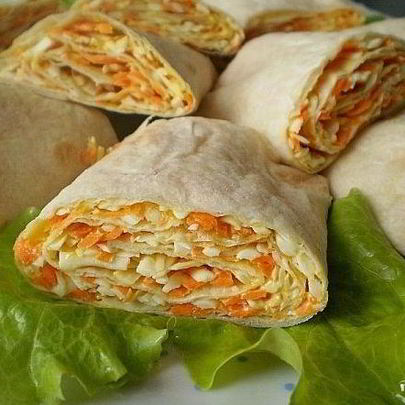 Лаваш с морковкой и сыром