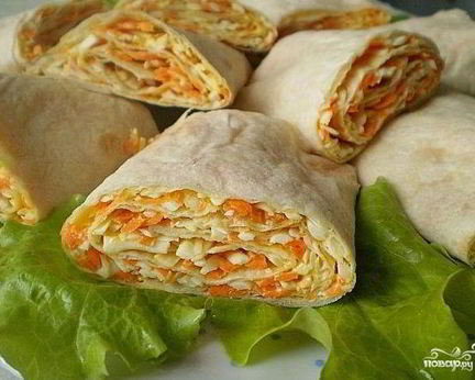 Лаваш с морковкой и сыром