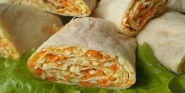 лаваш с морковкой и сыром