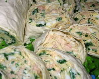 Лаваш с печенью трески