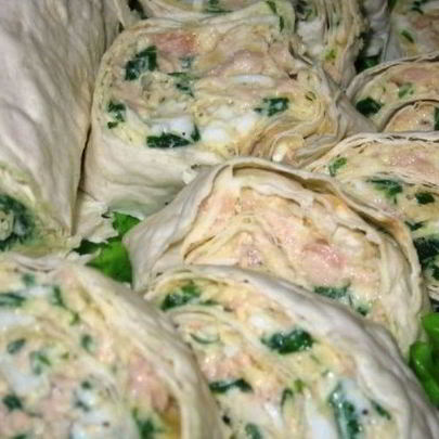 Лаваш с печенью трески