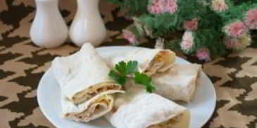 лаваш с рыбой и сыром