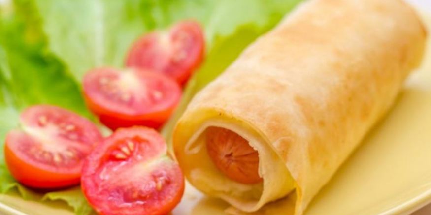 Рецепт лаваша с сосиской и сыром