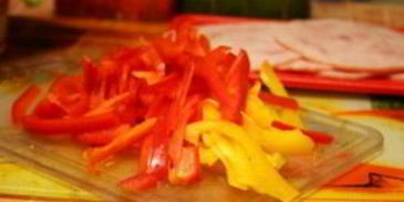 лаваш с ветчиной и плавленым сыром