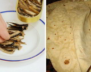 Лаваш со шпротами