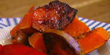 лаваш со сладким перцем, тыквой и авокадо