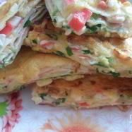 Рецепт Обжаренного лаваша с крабовыми палочками