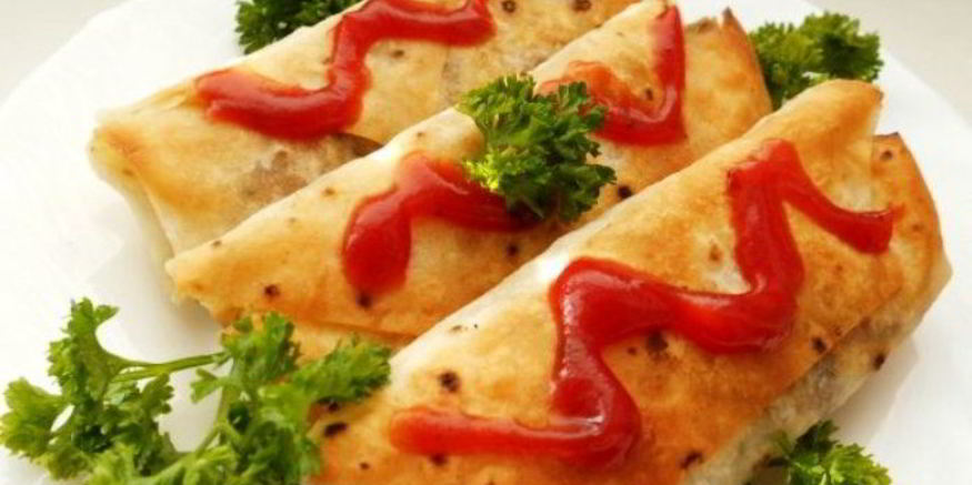 Рецепт рулетиков из лаваша с грибами