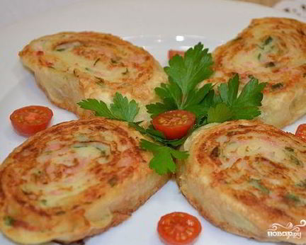 Рулеты из лаваша с картошкой